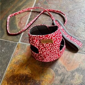 Never used…Red Pattern Small Dog Harness and Leash Set